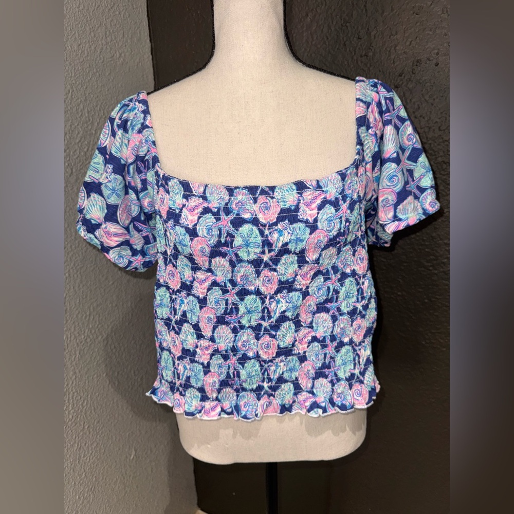 Simply Southern Blue and Pink Floral Blouse